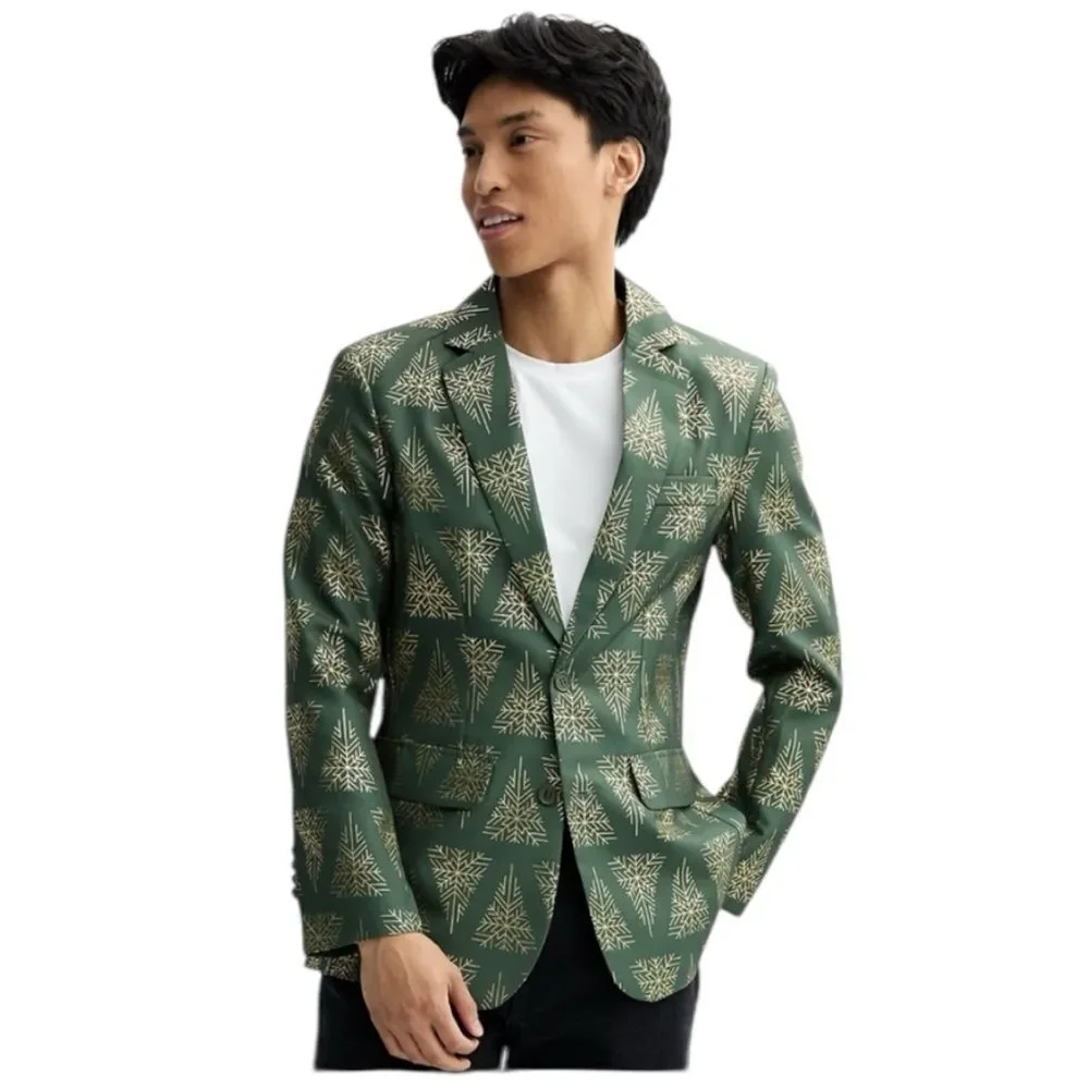 Suitmeister Holiday Snowflake Tree Blazer- Size Large